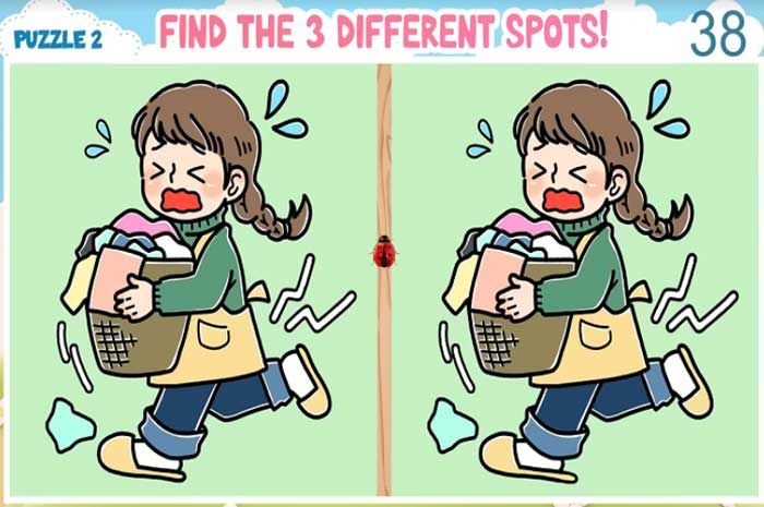 Jenius ayo coba bantu wanita ini untuk menyelesaikan misi mencari tiga dan letak perbedaan gambar tes IQ.