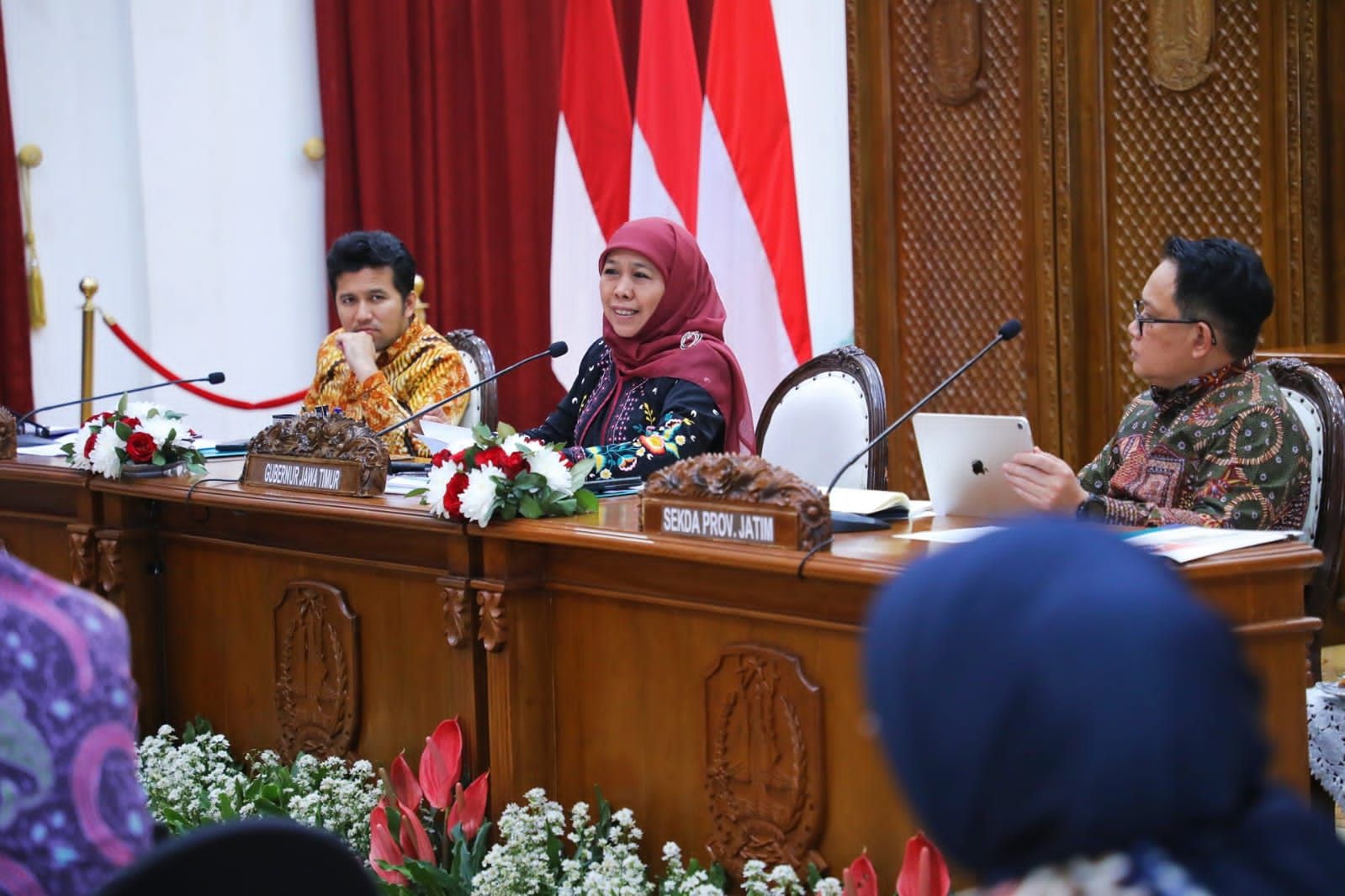 Khofifah menggelar Rakor yang di ikuti sejumlah OPD Provinsi Jawa Timur 