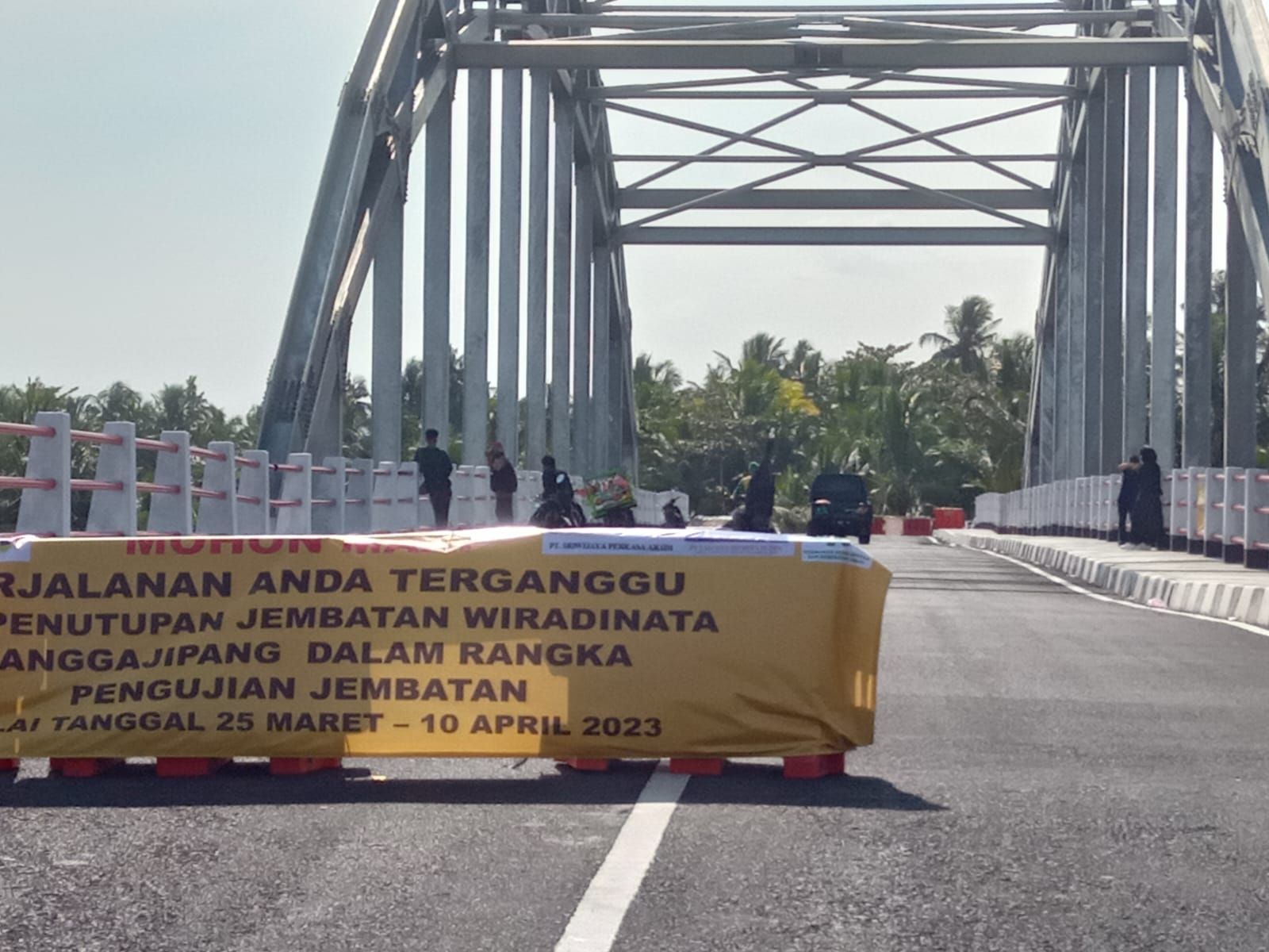 Jembatan Wiradinata Rangga Jipang Pangandaran akan ditutup sementara. Foto diambil Jumat 24 Maret 2023.*
