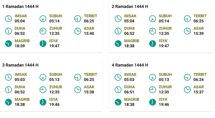 jadwal imsakiyah Ramadhan 2023 Medan
