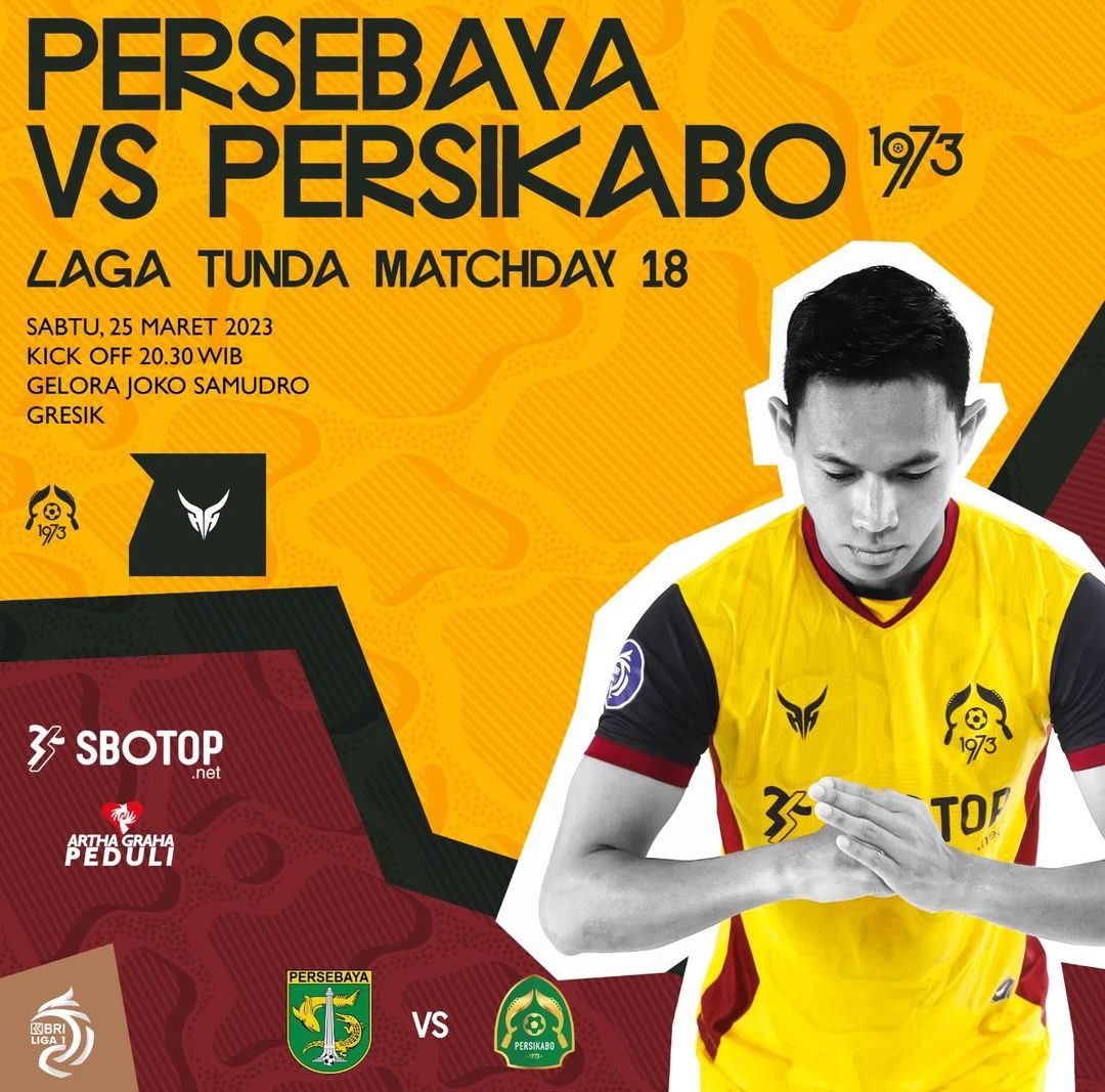 Link nonton Persebaya vs Persikabo 1973 BRI Liga 1 2023, dilengkapi informasi tayang jam berapa dan live streaming di mana.