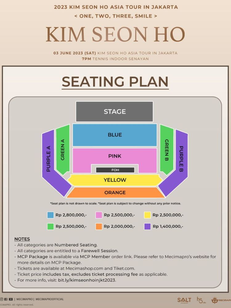 Gambar seating plan fan meeting Kim Seon Ho di Jakarta