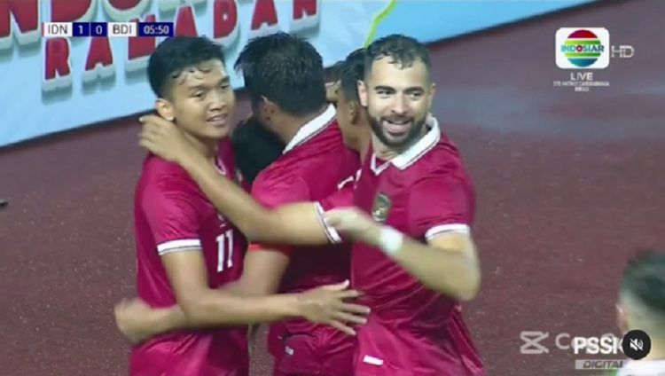 Timnas Indonesia Dominan dengan Kemenangan 3 0 atas Burundi pada Babak Pertama FIFA Matchday 2023/tangkapan layar video indosiar)