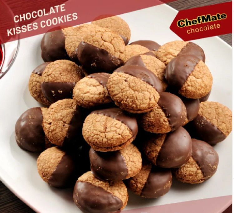  Resep Chocolate Kisses Cookies dengan ChefMate Dark Chocolate Compound dan Chocolate Filling Pasta/ foto:IG@chefmatechocolate