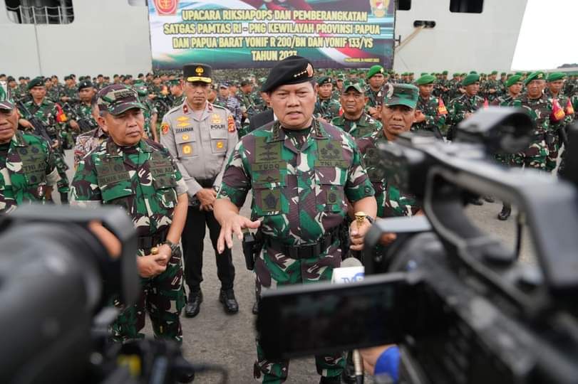 Panglima TNI Lepas Keberangkatan 850 Prajurit Satgas Operasi Pengamanan Papua -f/istimewa