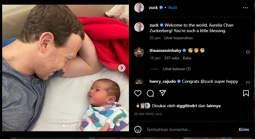 Mark Zuckerberg dan Priscilla Chan Berbagi Kegembiraan atas Kelahiran Putri Ketiga