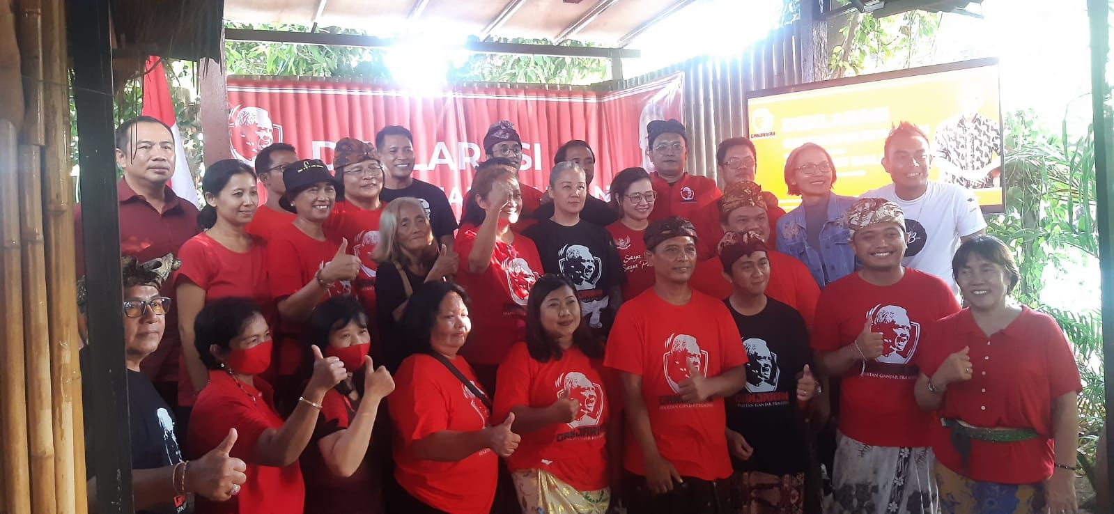 Deklarasi Ganjarian Spartan, relawan pendukung Ganjar Pranowo maju Capres 2024 digelar di Kubu Kopi Renon Denpasar Sabtu 25 Maret 2023.