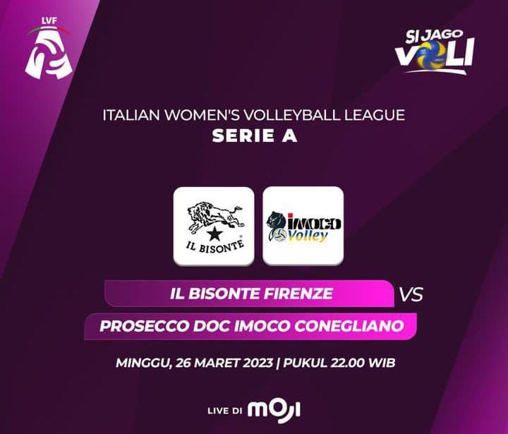 Jadwal Acara MOJI TV Hari Ini Minggu 26 Maret 2023, Live Italian Women’s Volleyball League Serie A, PLN Proliga