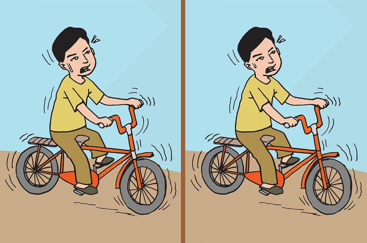 Tes IQ: Cari 3 perbedaan pada gambar lelaki yang bersepeda dalam waktu singkat. 