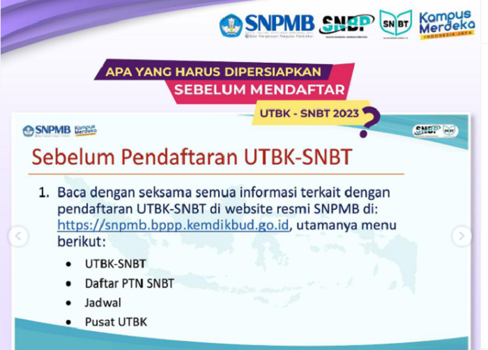 pilih Pusat UTBK maksudnya apa