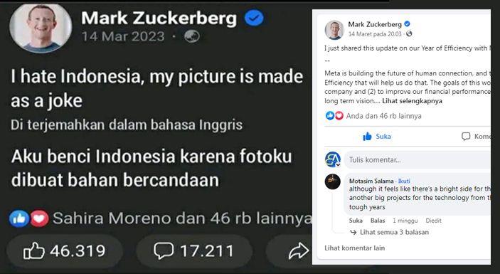 Cek Fakta Mark Zuckerberg Benci Indonesia karena Fotonya Dijadikan Bahan Candaan