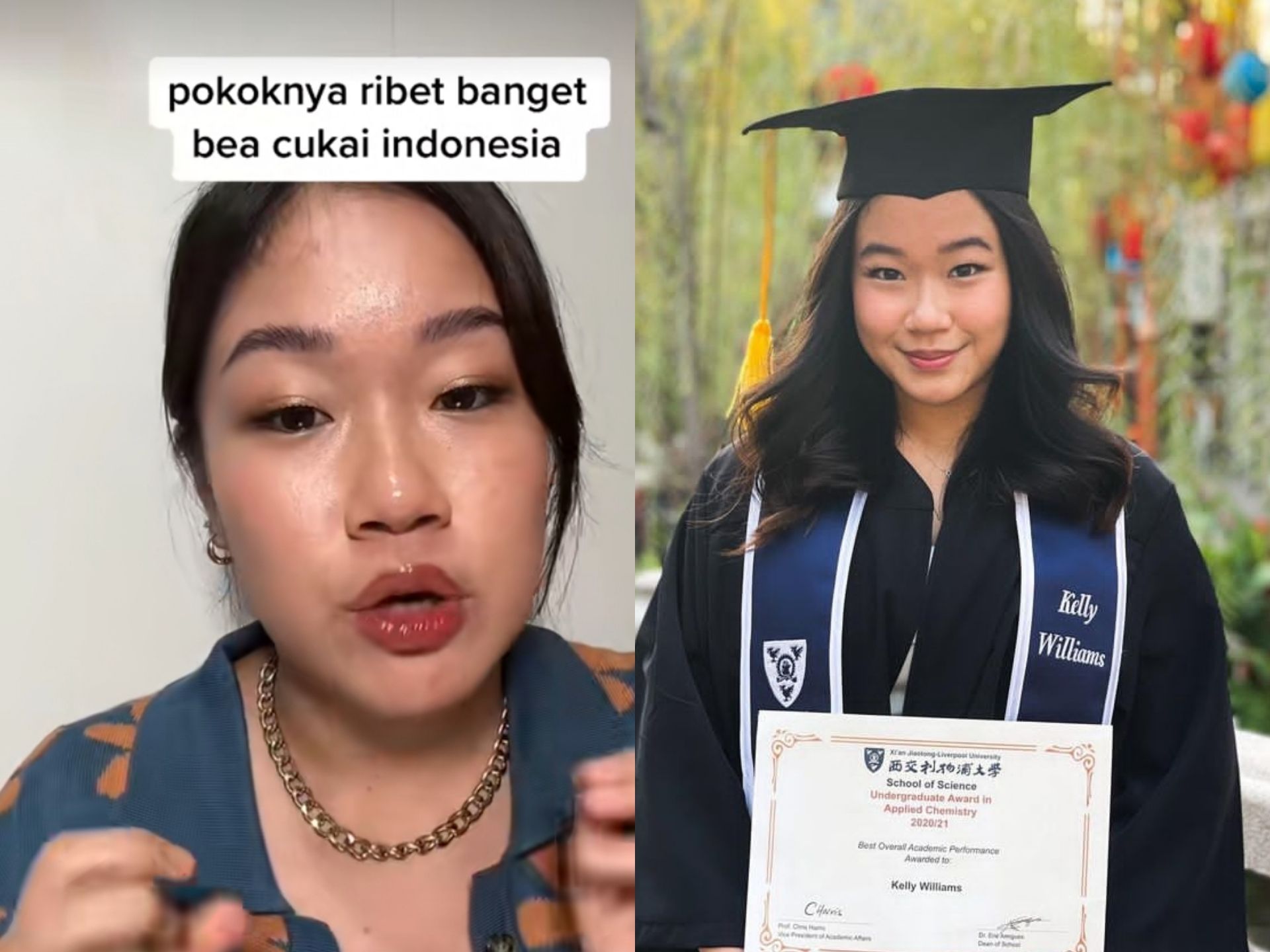 Kolase foto: Pesan Menohok Mahasiswa Asal Indonesia yang Kuliah di China untuk Bea Cukai