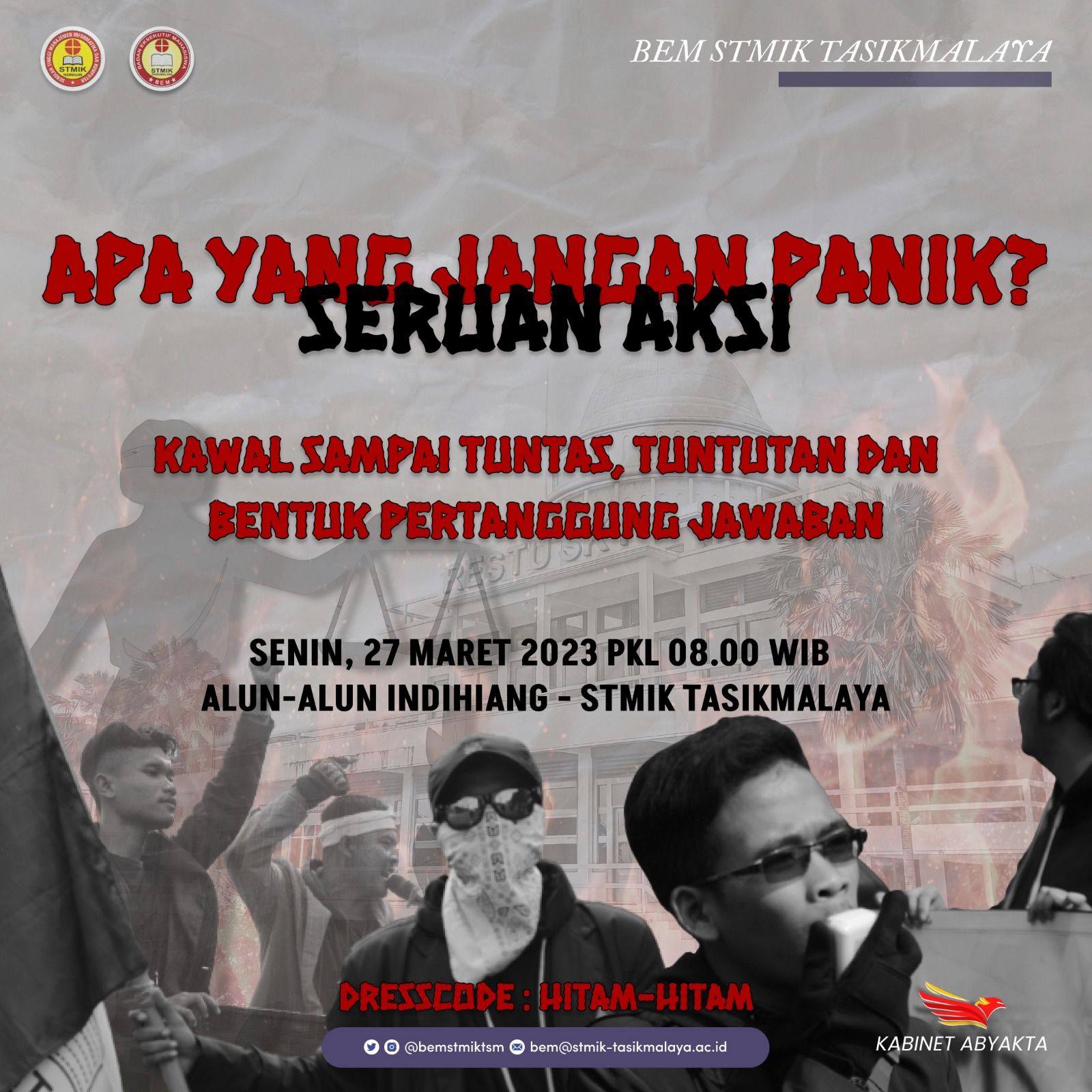 Poster ajakan untuk menggelar aksi dari BEM STMIK Tasikmalaya.