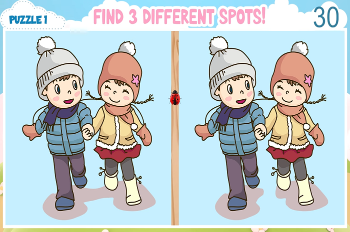 Buktikan bahwa kamu cukup jenius dengan mencari 3 perbedaan gambar bocil yang pacaran di tes IQ yang satu ini.