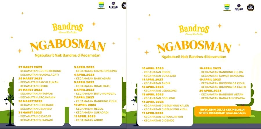 jadwal ngabuburit Bandros Kota Bandung Ramadhan 2023