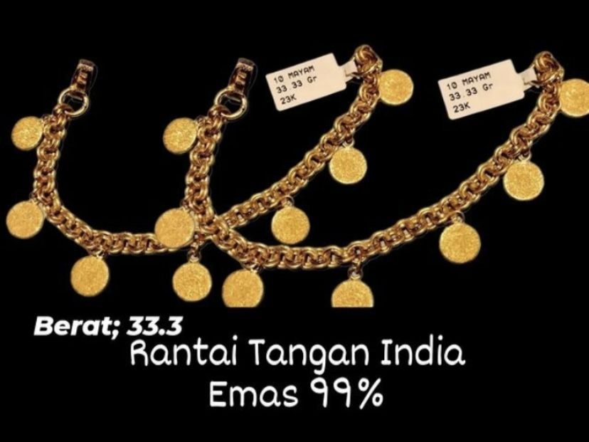 Harga Emas Banda Aceh Hari Ini, Senin (27/3), Rantai Tangan India di Toko Emas Bina Nusa/Instagram/@bina.nusa