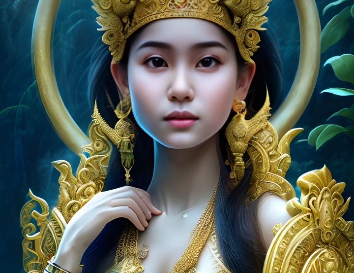 VISUALISASI KECANTIKAN Dewi Nawangwulan, Bidadari yang Dinikahi Jaka Tarub dengan Menggunakan Teknologi AI