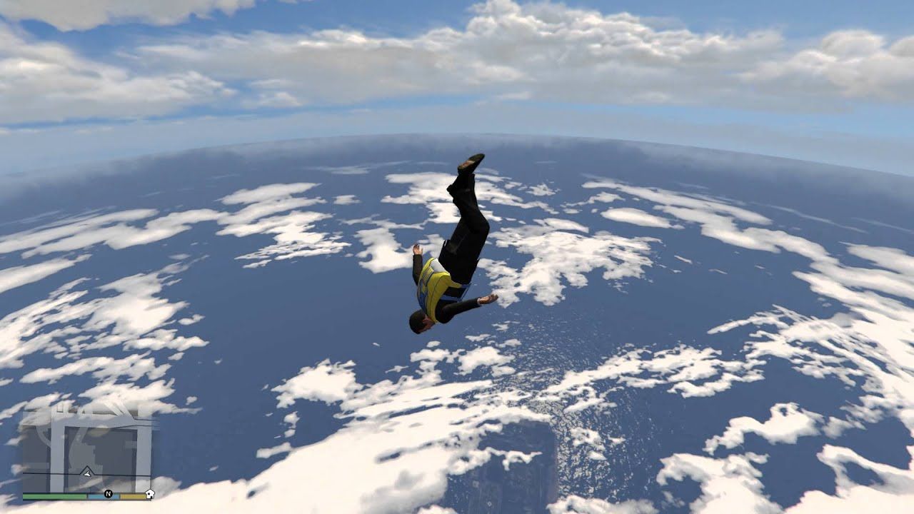Ilustrasi terbang melayang di game GTA 5 PC