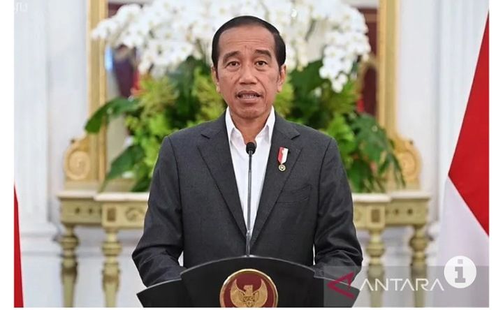 Tangkapan layar - Presiden RI Joko Widodo menyampaikan pernyataan terkait Piala Dunia U-20 di Istana Merdeka, Jakarta, Selasa (28/3/2023) malam.