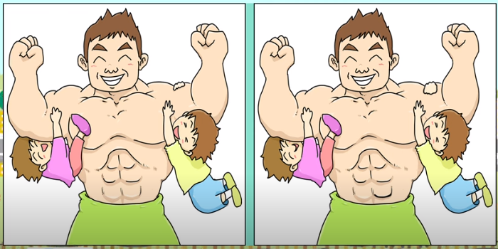 Cari apa yang beda dari gambar orang berotot dalam tes IQ dengan cepat.