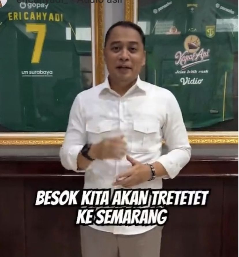 Pesan Wali Kota Surabaya Sebelum Tretetet ke Semarang, Jaga Nama Baik Persebaya dan Kota Surabaya