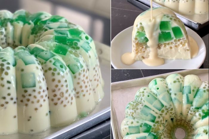 Resep takjil puding buko pandan kelapa lembut mewah yang kekinian
