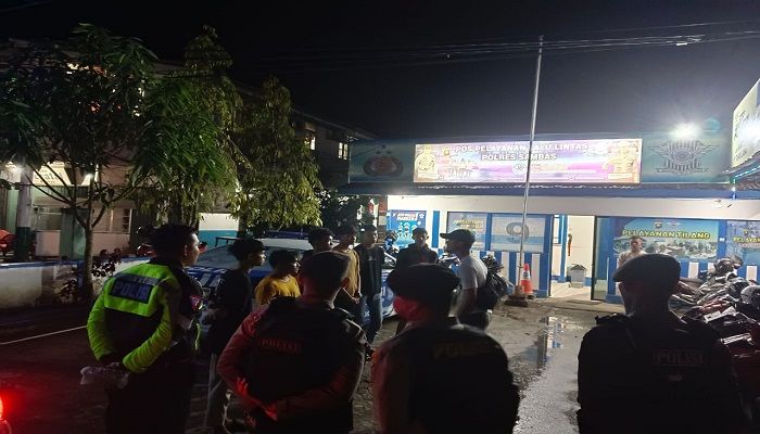 Satlantas Polres Sambas mengamankan sejumlah sepeda motor terkait balap liar