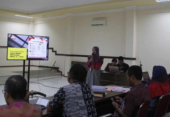 Rapat Koordinasi Tata Kelola Sistem Lapor Bupati Wonosobo  seluruh perangkat daerah, Camat se Kabupaten Wonosobo, Selasa, 28 Maret 2023