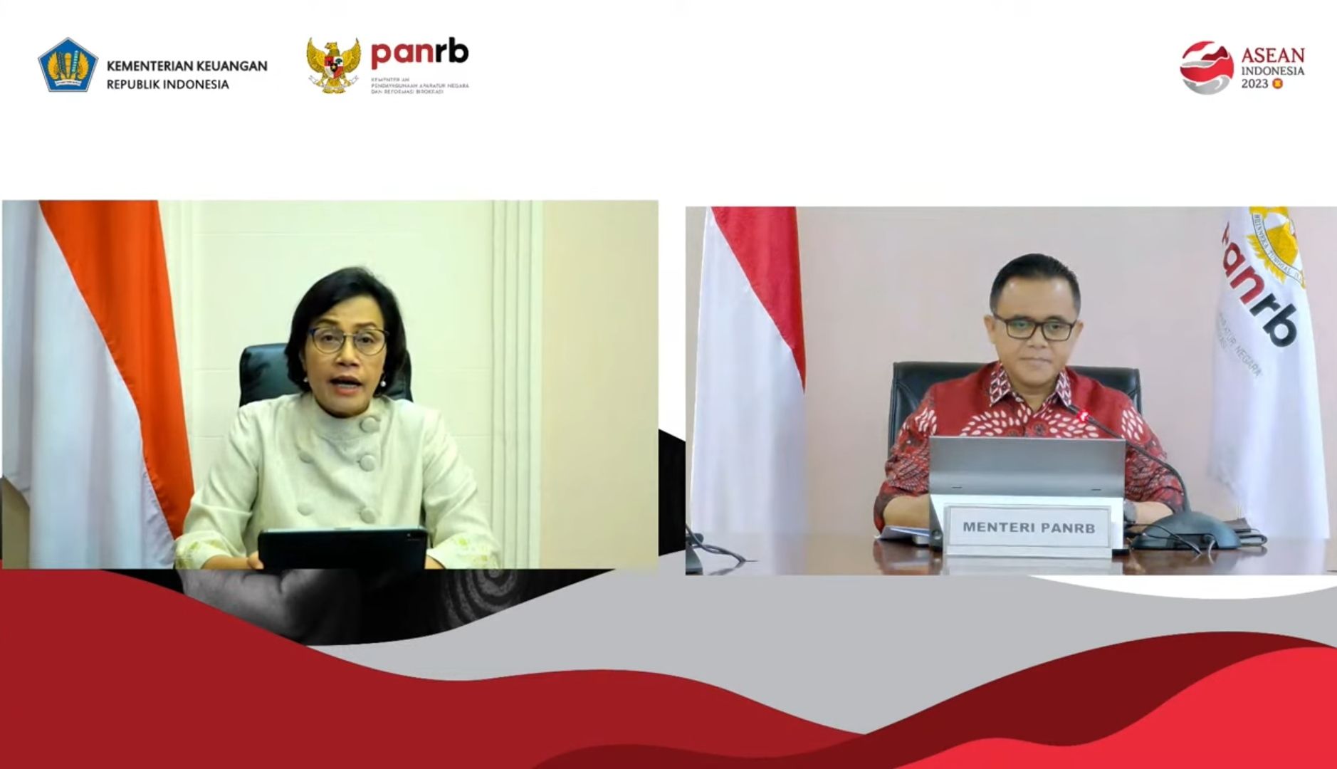 Menpan RB Anas dalam pernyataan pers YouTube Kemenpan RB bersama secara daring dengan Menteri Keuangan Sri Mulyani Indrawati