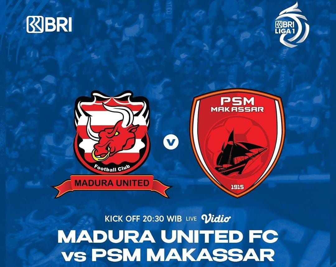 Link live streaming Indosiar Madura United vs PSM Makassar malam ini.