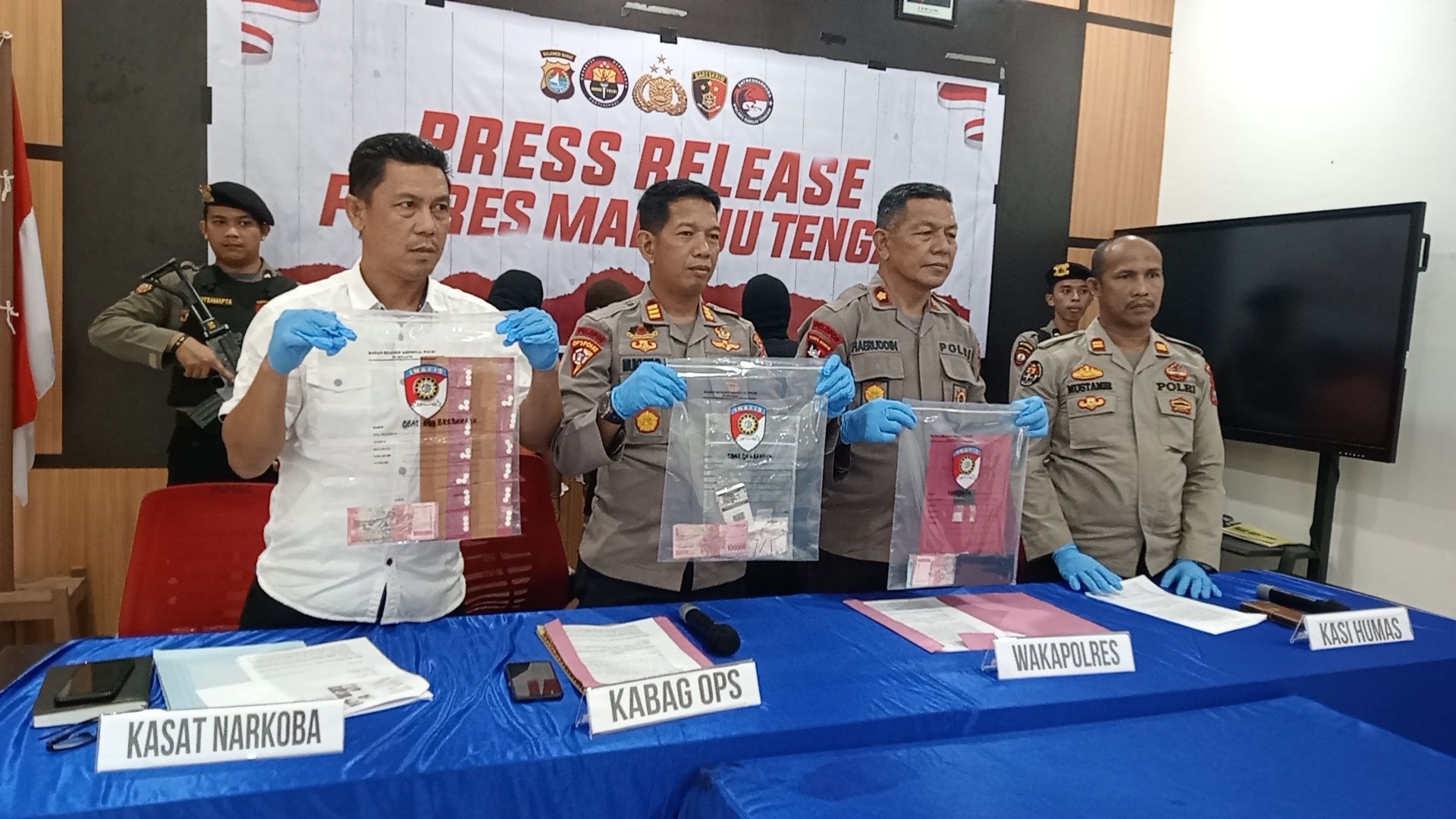 Press release pengungkapan kasus penyalahgunaan narkoba 