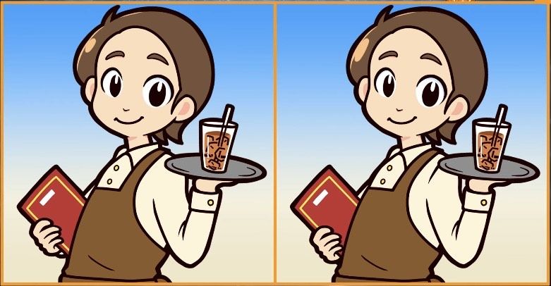 Coba cari perbedaan dari gambar tes IQ pelayan cafe di atas dalam 45 detik saja. Berani coba?