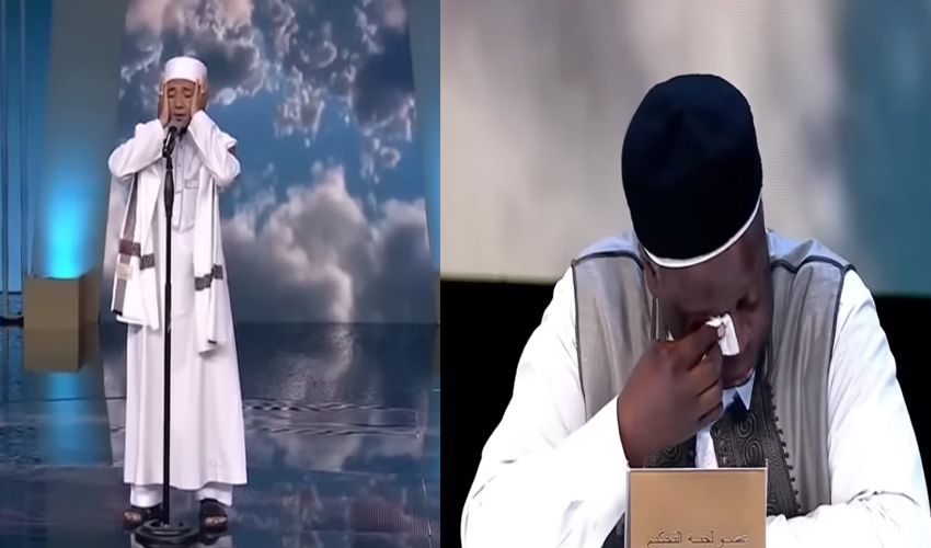 Penampilan Syekh Ziauddin ketika melantunkan adzan berhasil membuat salah satu juri menangis.