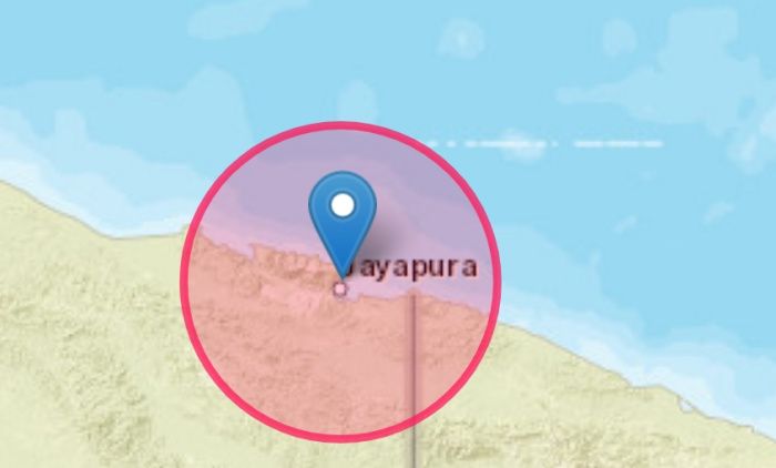 Lokasi gempa bumi hari ini di Kota Jayapura Papua.