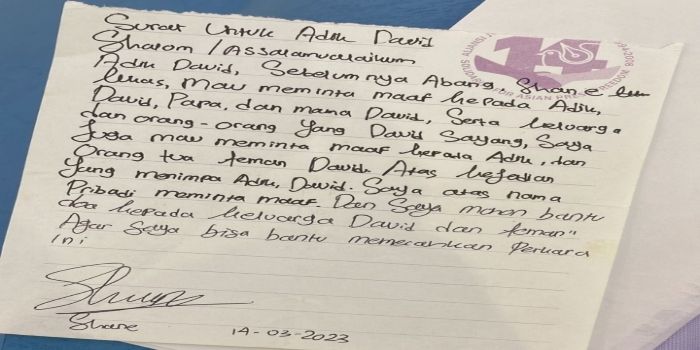 Shane Lukas tulis Surat untuk David Ozora, netizen ungkap pekerjaan sang ayah