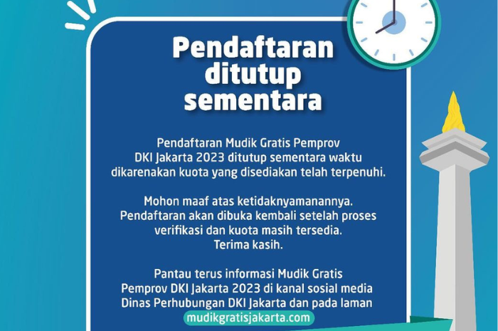 Ilustrasi - Calon Pemudik Membludak, Dishub DKI Jakarta Tutup Sementara Pendaftaran Mudik Gratis 2023
