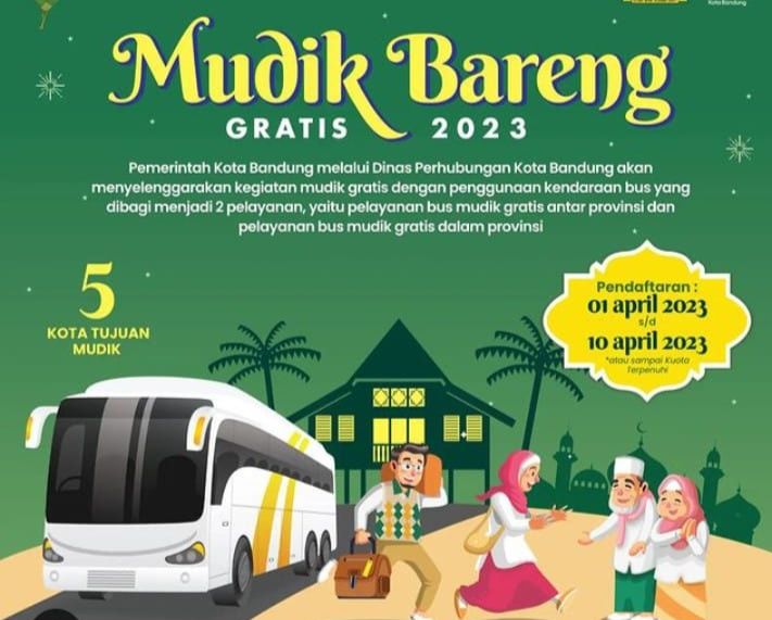 Link Pendaftaran Mudik Gratis 2023 Pemkot Bandung Dibuka Mulai Hari Ini Sabtu 1 April 2023.