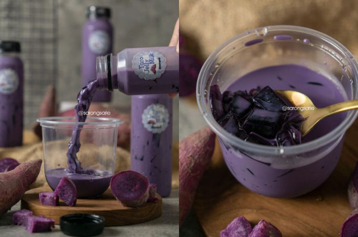 Taro jelly milk