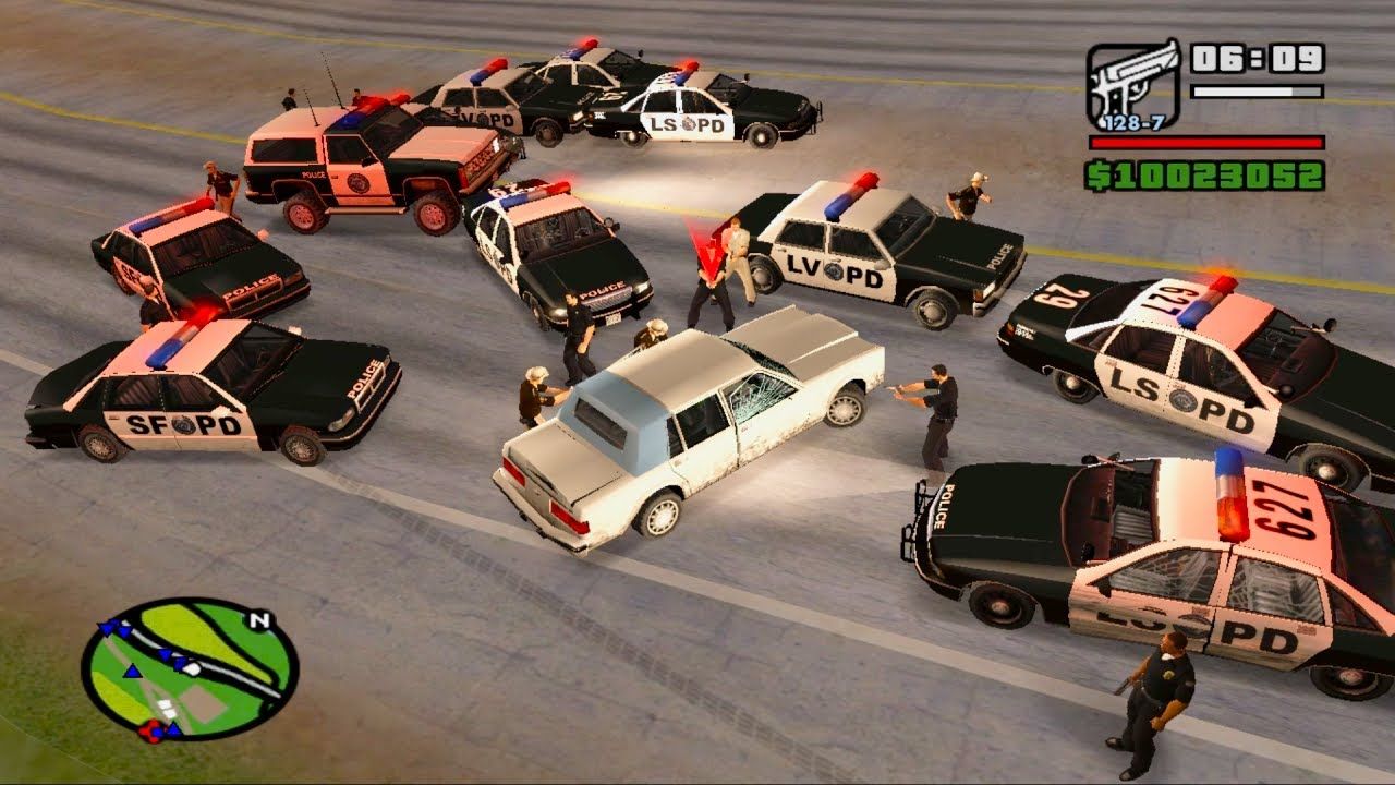 Ilustrasi dikejar polisi di game GTA San Andreas PC