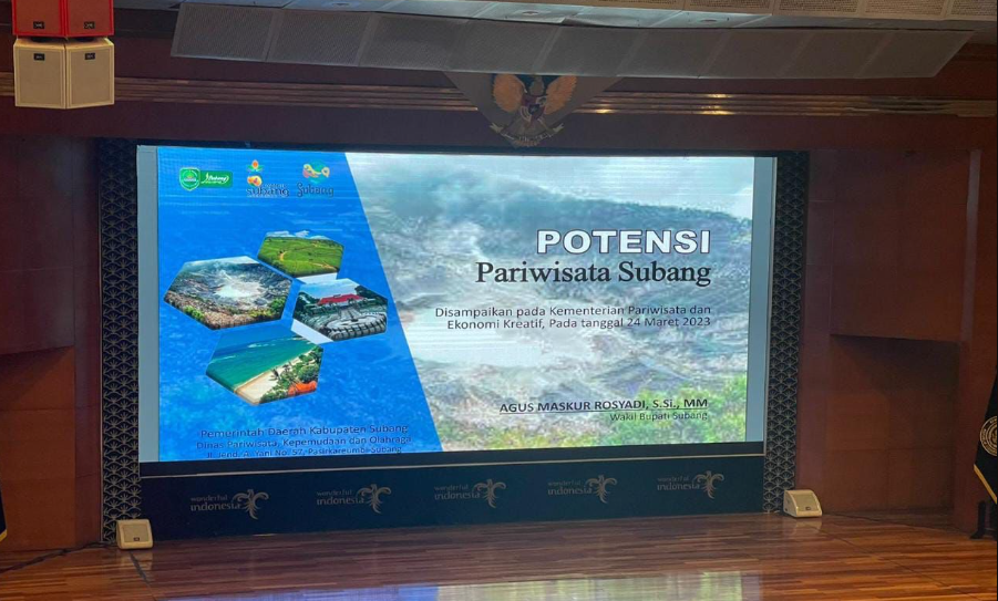 Pemaparan potensi wisata Subang oleh Wakil Bupati Subang. 