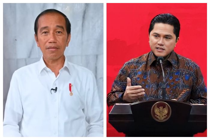 Presiden Jokowi dan Ketua Umum PSSI Erick Thohir.