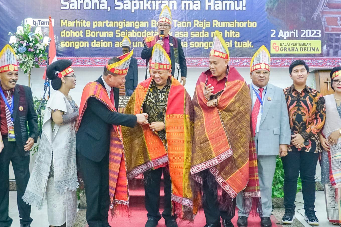Pesta Bona Taon Raja Rumahorbo Dohot Boru Se-Jabodetabek Tahun 2023, di Bekasi, Minggu, 2 April 2023.