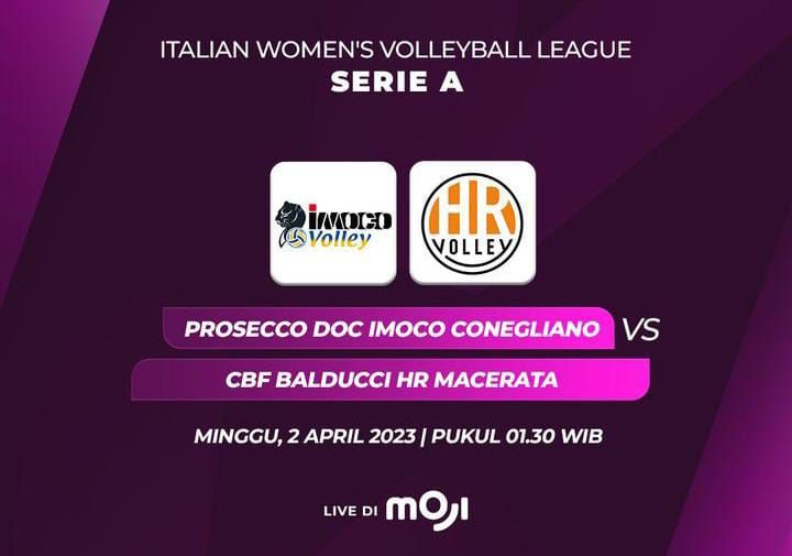 Jadwal Acara MOJI TV Hari Ini Minggu 2 April 2023, Live Italian Women’s Volleyball Serie A, PLN Proliga, Muslim Keren