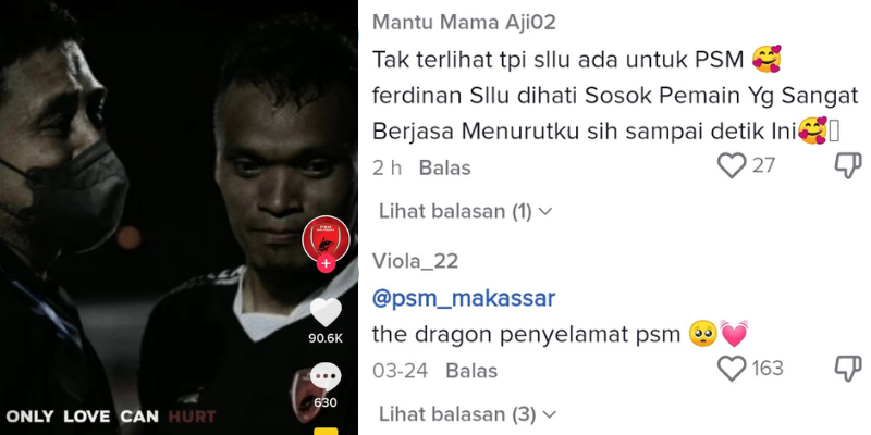 Unggahan dan komentar yang menyebut Ferdinand Sinaga sebagai penyelamat PSM Makassar 