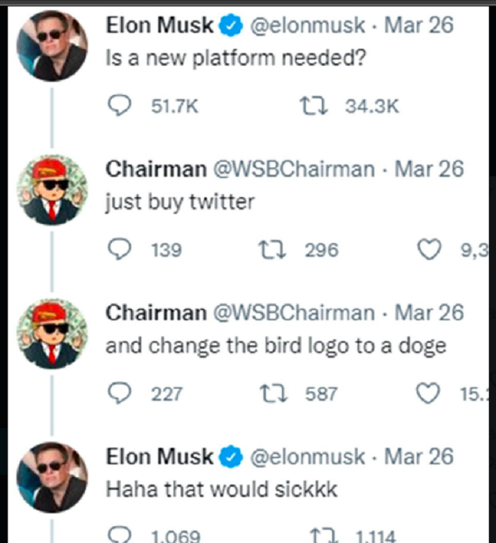 Skrinsut percakapan Elon Musk dan Chairman di Twitter
