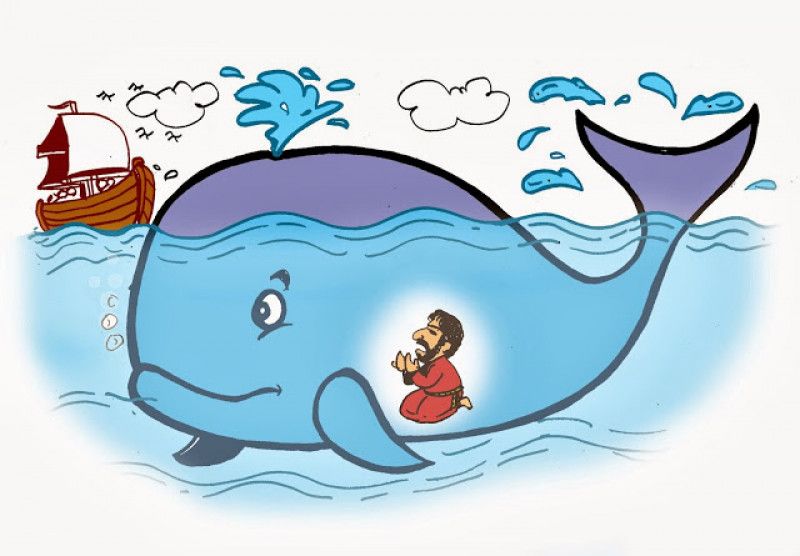 Ilustrasi Nabi Yunus As dimakan ikan paus