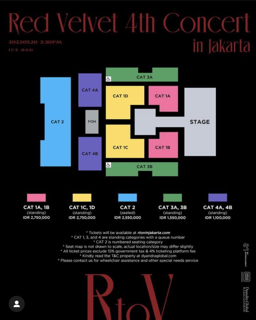 detail seat plan konser Red Velvet di Jakarta