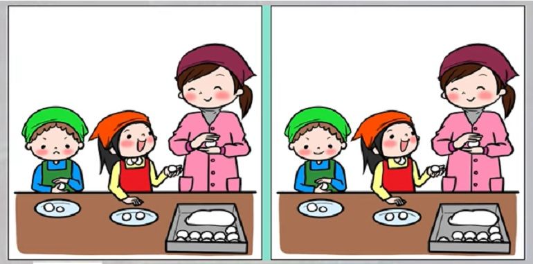 Dalam tes IQ kali ini, Kamu harus menemukan perbedaan gambar keluarga yang gercep untuk membuat kue Lebaran. 