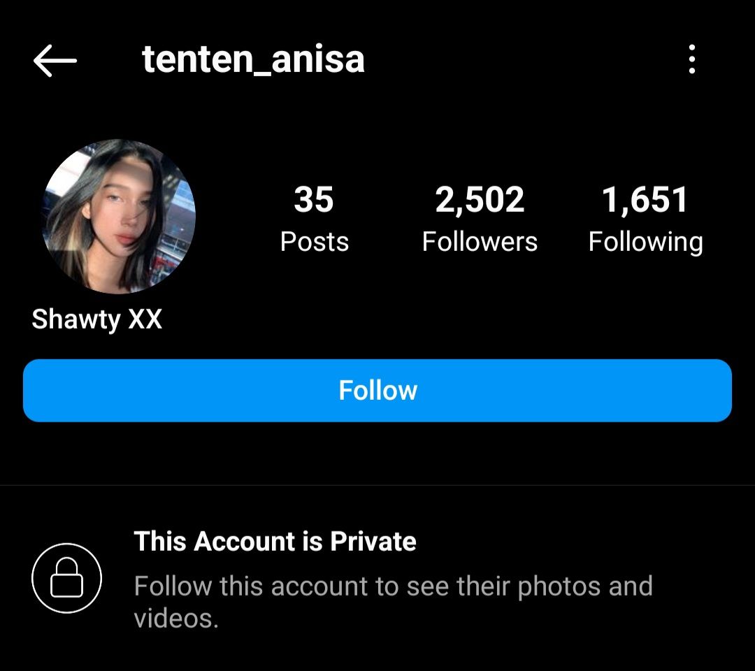 Akun Instagram Austin Tenri Ajeng Anisa, diduga selingkuhan Virgoun suami Inara Idola Rusli. *