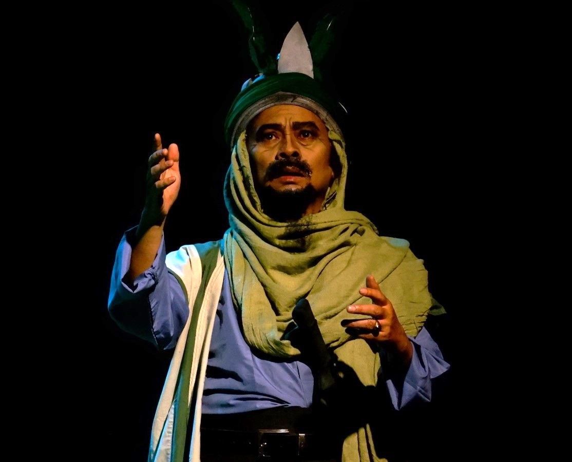 Dian Hendrayana merankeun Imam Husain bin Ali dina drama "Kasidah Cinta Al Kubra" garapan sutradara Rosyid E Abby.*